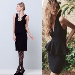 Ganni Miss Marple Black Peplum Dress